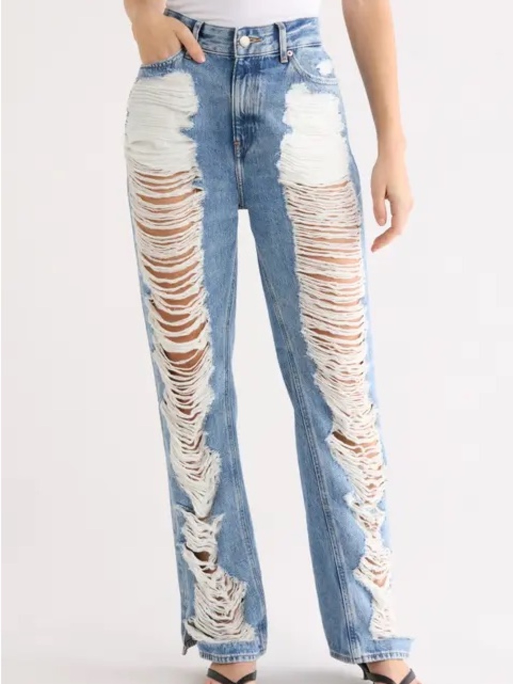 **SOLD** NWT Good American The Khloé High Waist Ripped Denim Straight Leg Jeans